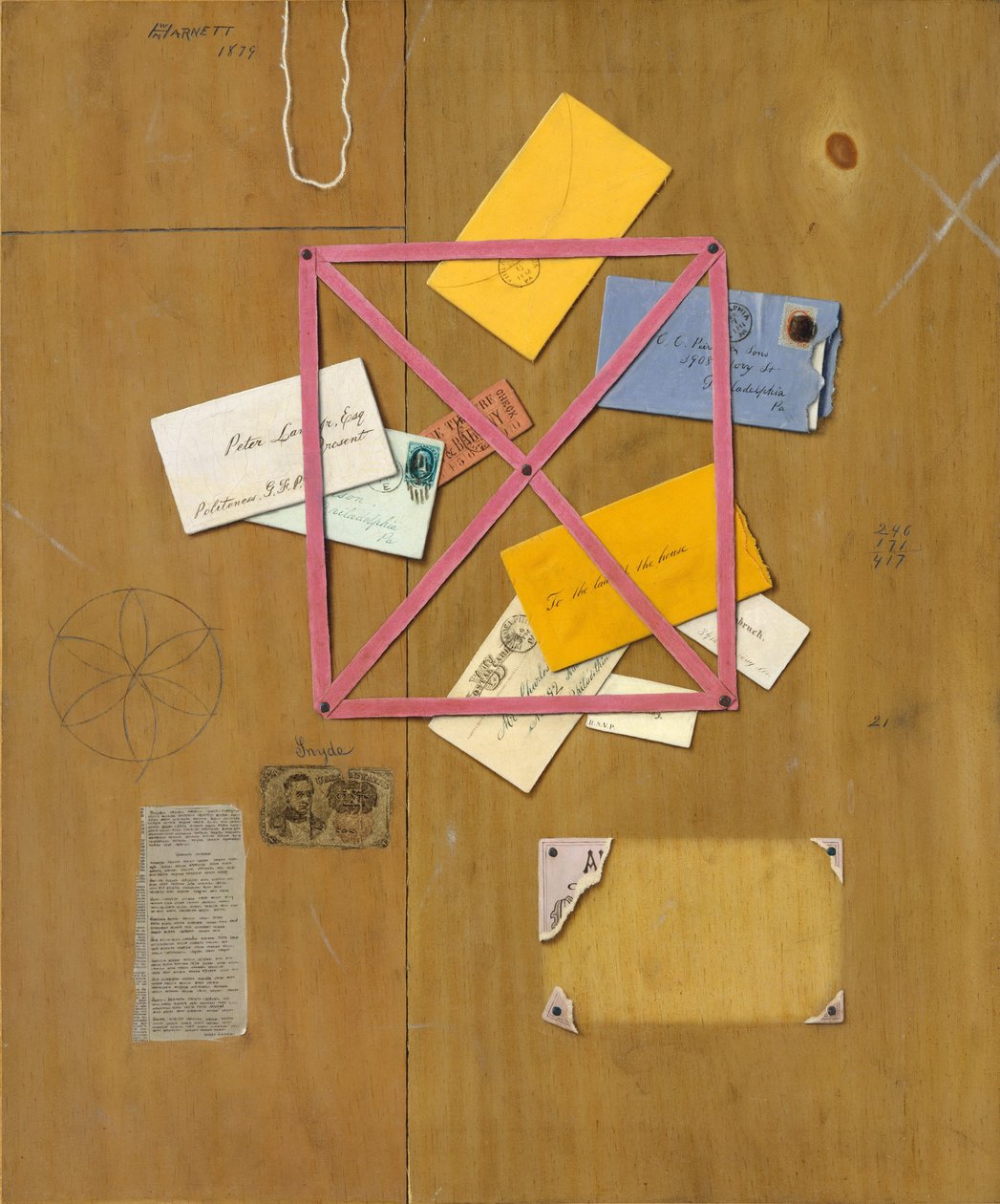 The Artists Letter Rack, 1879 alkotó: William Michael Harnett
