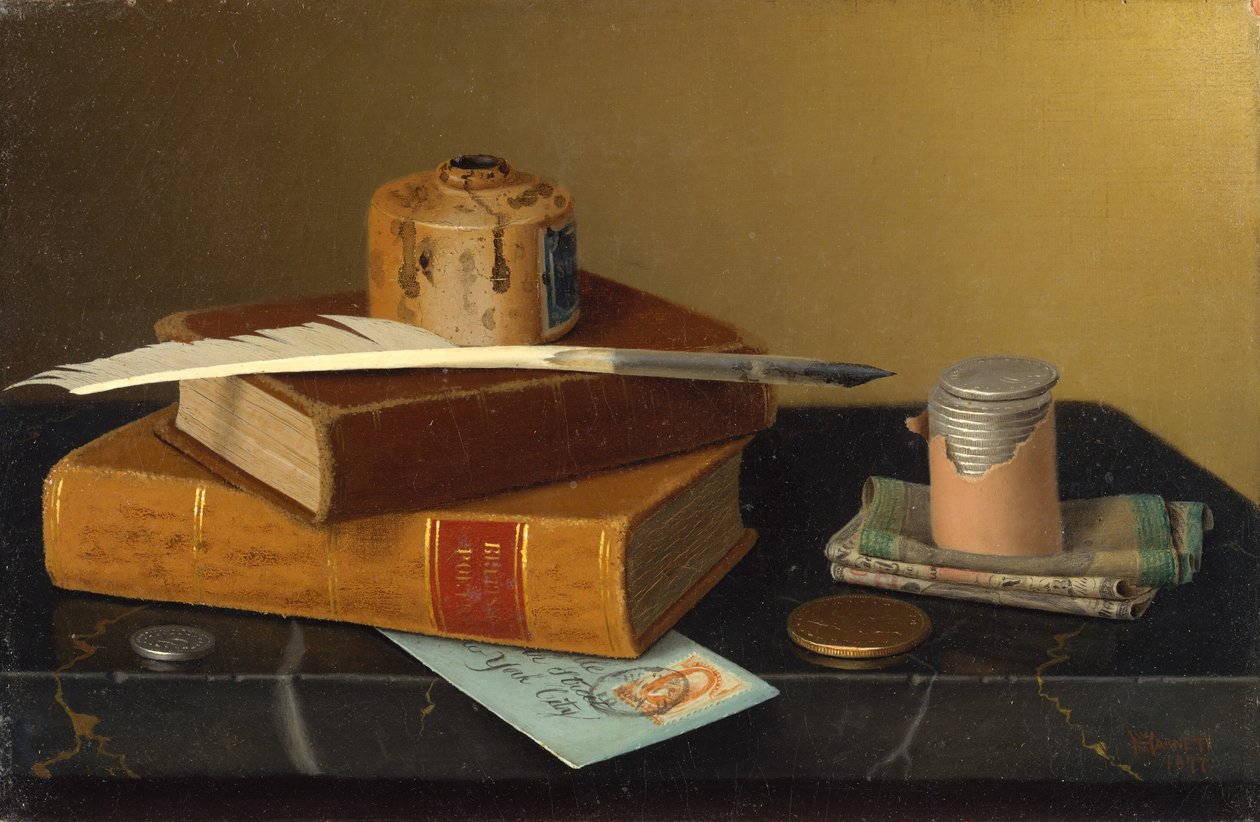 A bankárok asztala, 1877. alkotó: William Michael Harnett