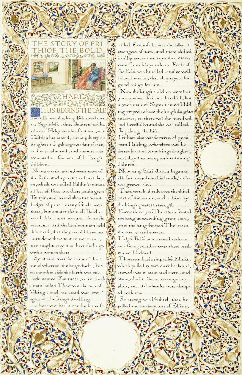 Kalligrafikus és illuminált kézirat, 1871-1873 körül alkotó: William Morris
