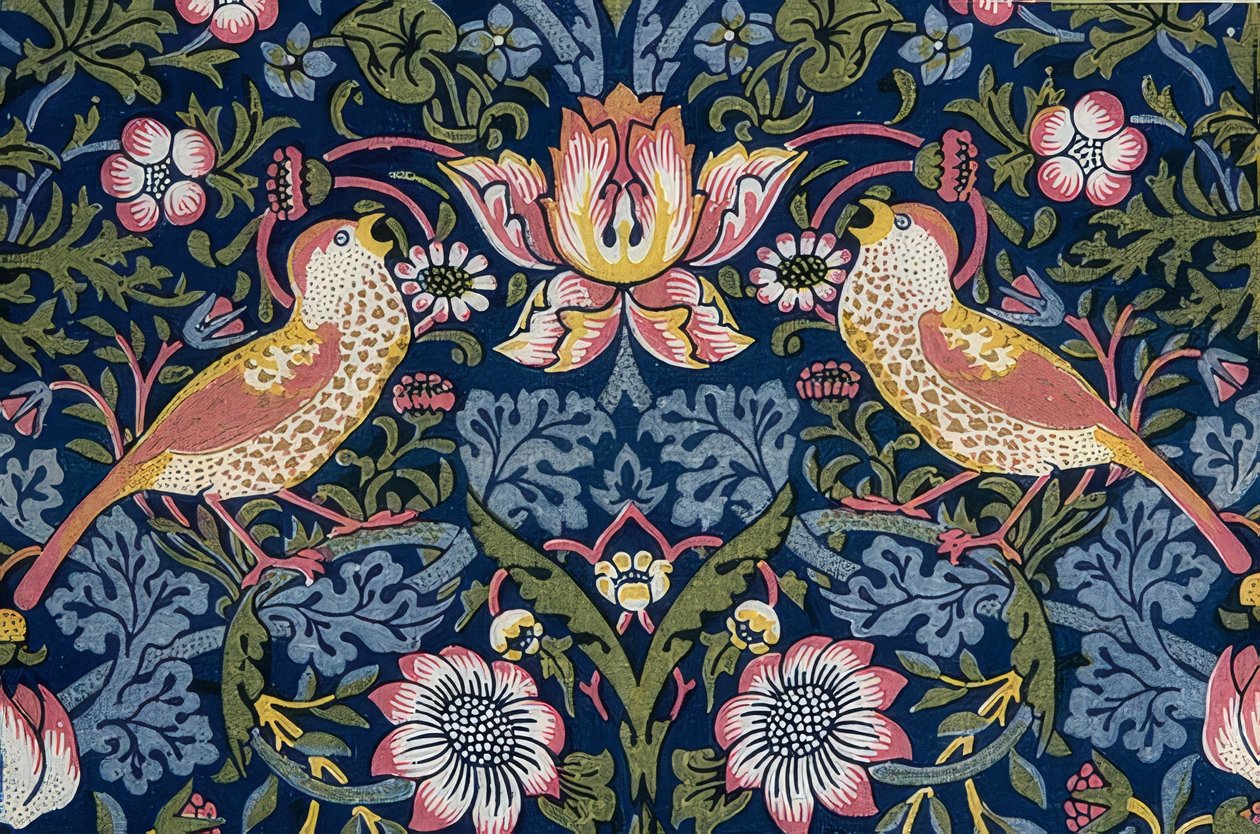Az eper tolvaj. Díszítő szövet (részlet). 1883 alkotó: William Morris