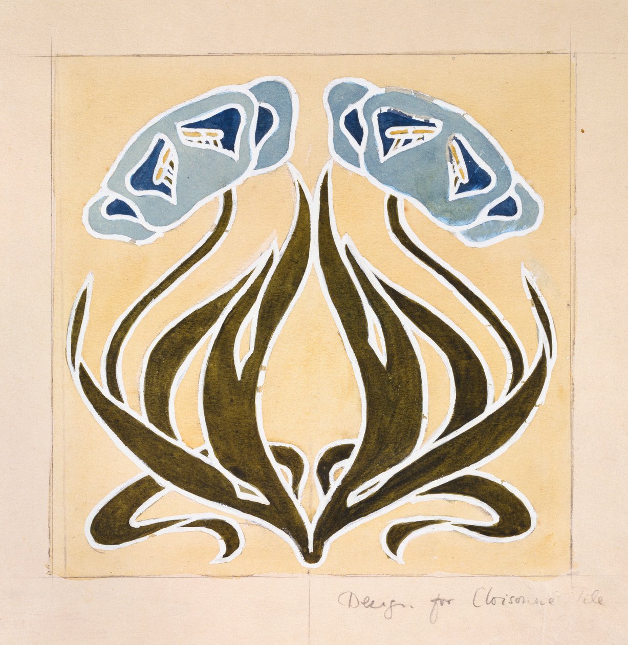 Tervezés egy „Minstrel Tile”-hez, 19. század vége alkotó: William Morris