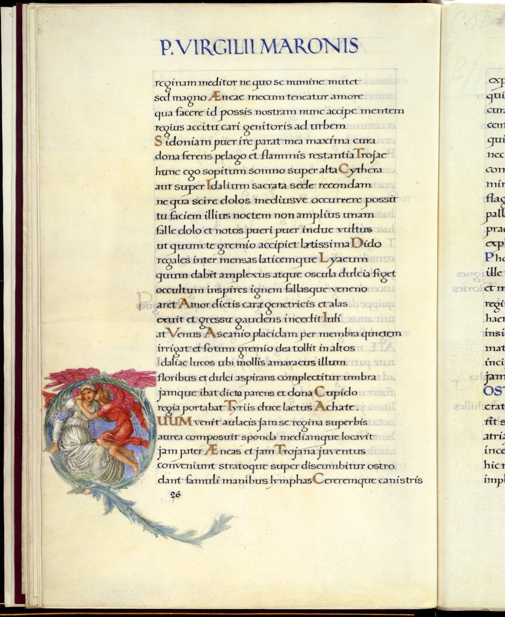 Dido és Cupido, 26. oldal Vergilius „Aeneis” című művéből alkotó: William Morris