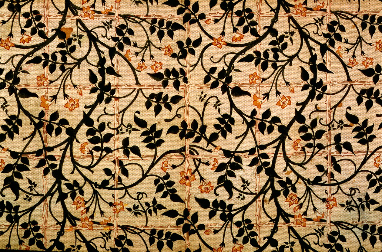 Jasmine trail függöny design, 1868-70 (nyomott pamut) alkotó: William Morris