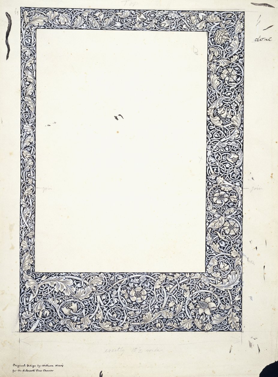 Eredeti rajz egész oldal szegélyhez alkotó: William Morris