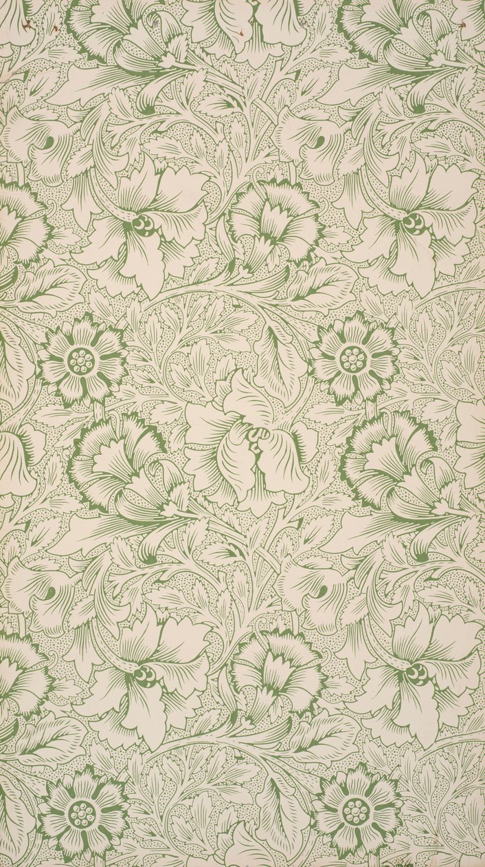 Pink és Poppy. Tapéta, 1881. alkotó: William Morris