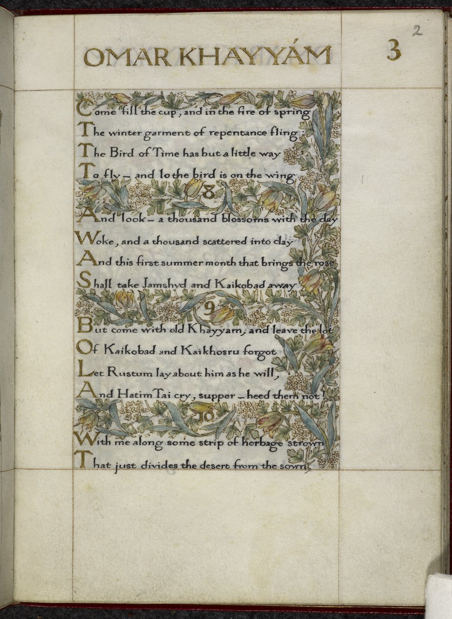 Omar Khayyam Rubaiyat-ja alkotó: William Morris