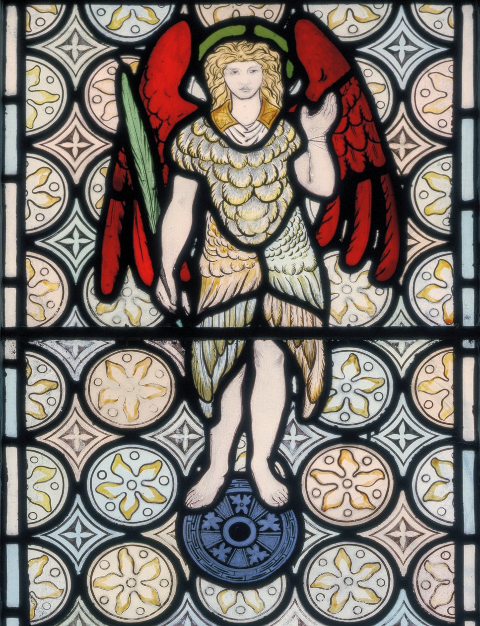 Szeráf vagy angyal, 1865-ös tervezés (ólomüveg) alkotó: William Morris