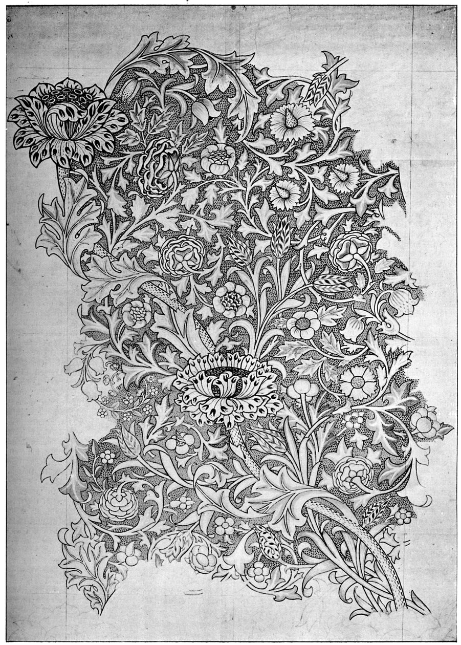 Trent mintás nyomott lenvászon, 1892 1934. alkotó: William Morris