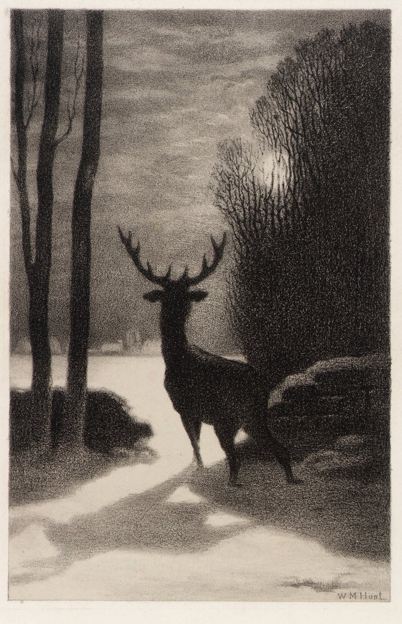 Szarvas a holdfényben alkotó: William Morris Hunt