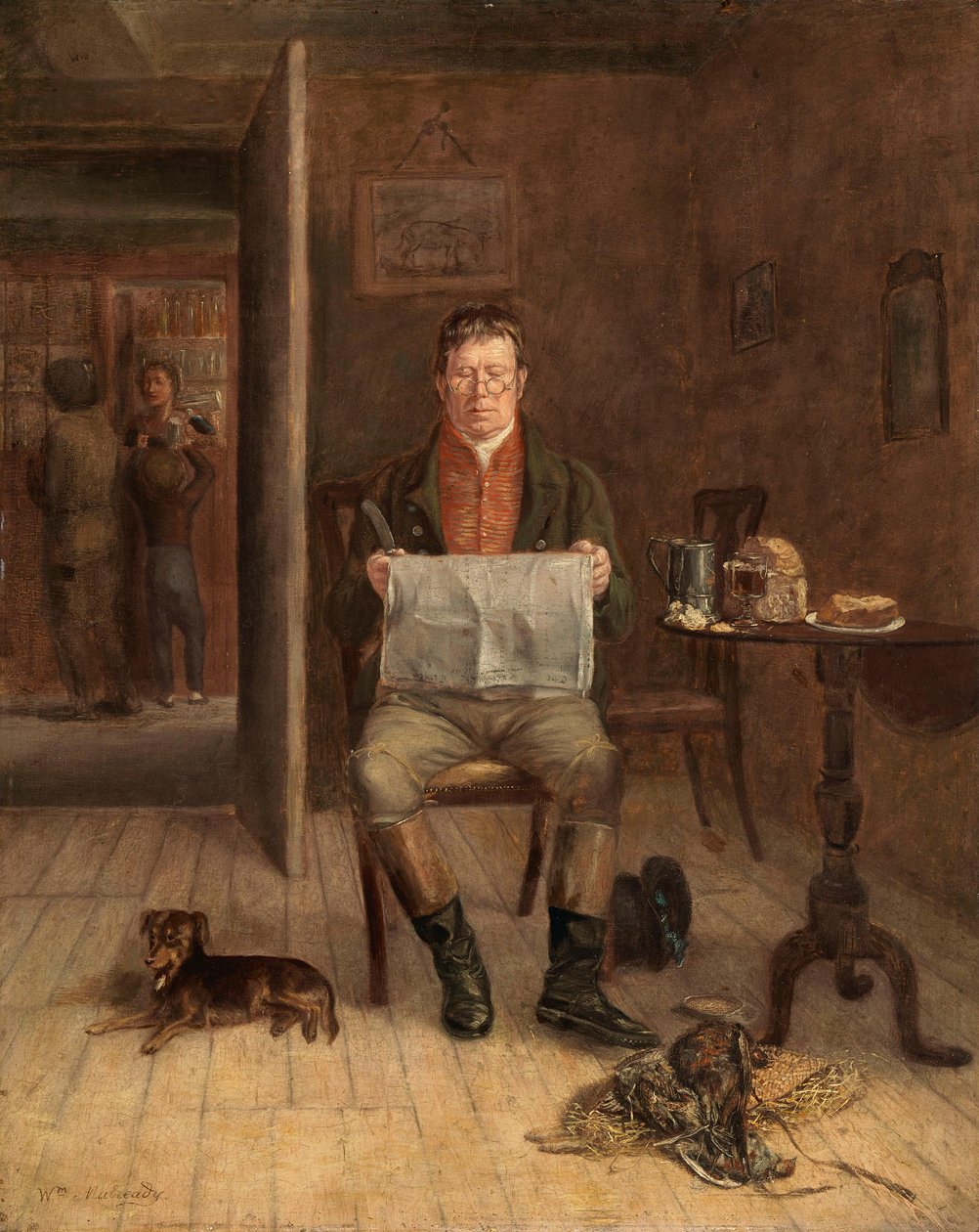 Egy fegyverhordozó egy tavernában alkotó: William Mulready