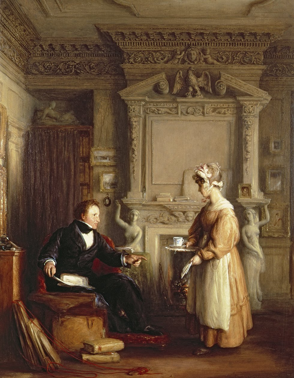 Art collector John Sheepschanks and a domestic servant alkotó: William Mulready