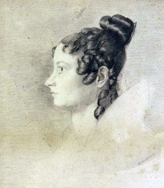 Charlotte Rolfe portréja (ceruza és színes ceruza, papír) alkotó: William Mulready