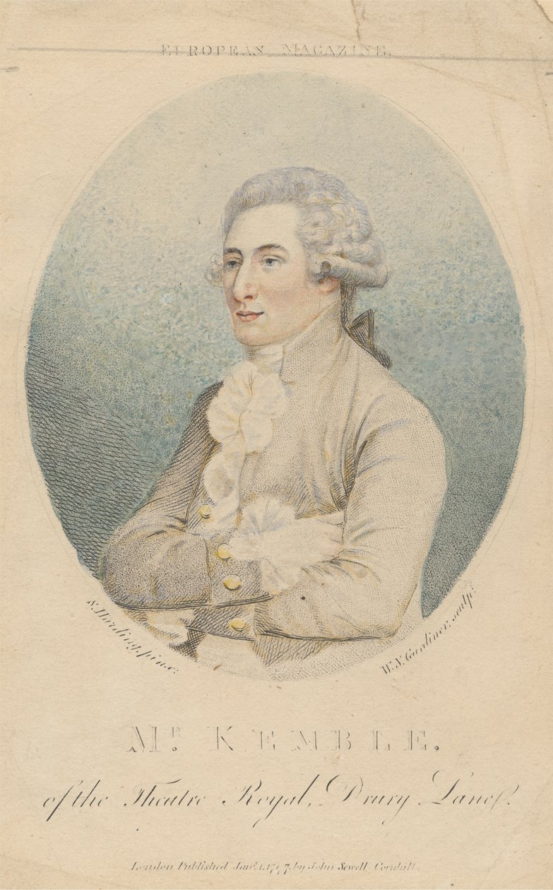 Mr. Kemble, a Theatre Royal-tól, Drury Lane alkotó: William Nelson Gardiner