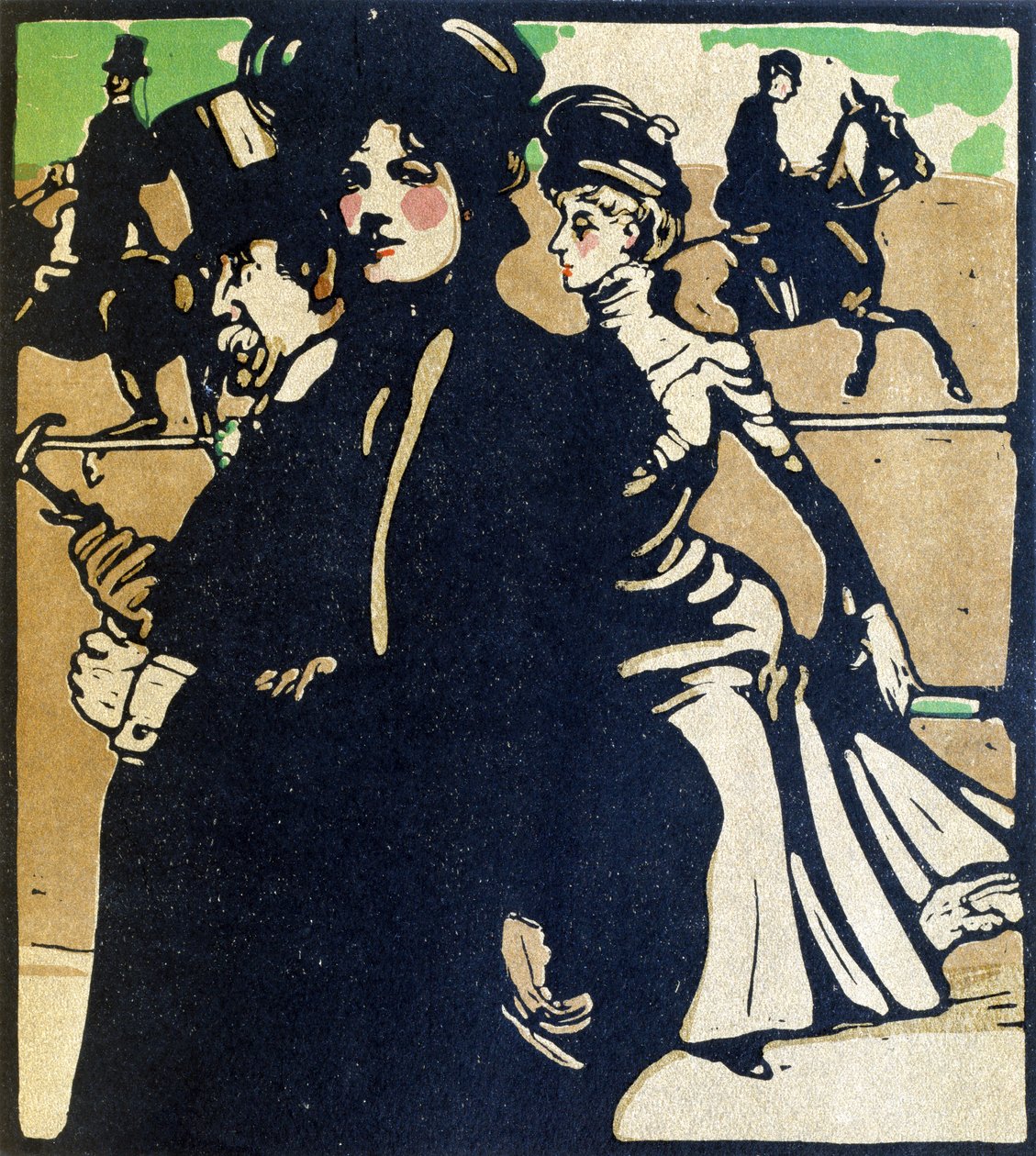 Egy nap a versenyeken, illusztráció a „London Types”-ből, kiadó: William Heinemann alkotó: William Nicholson