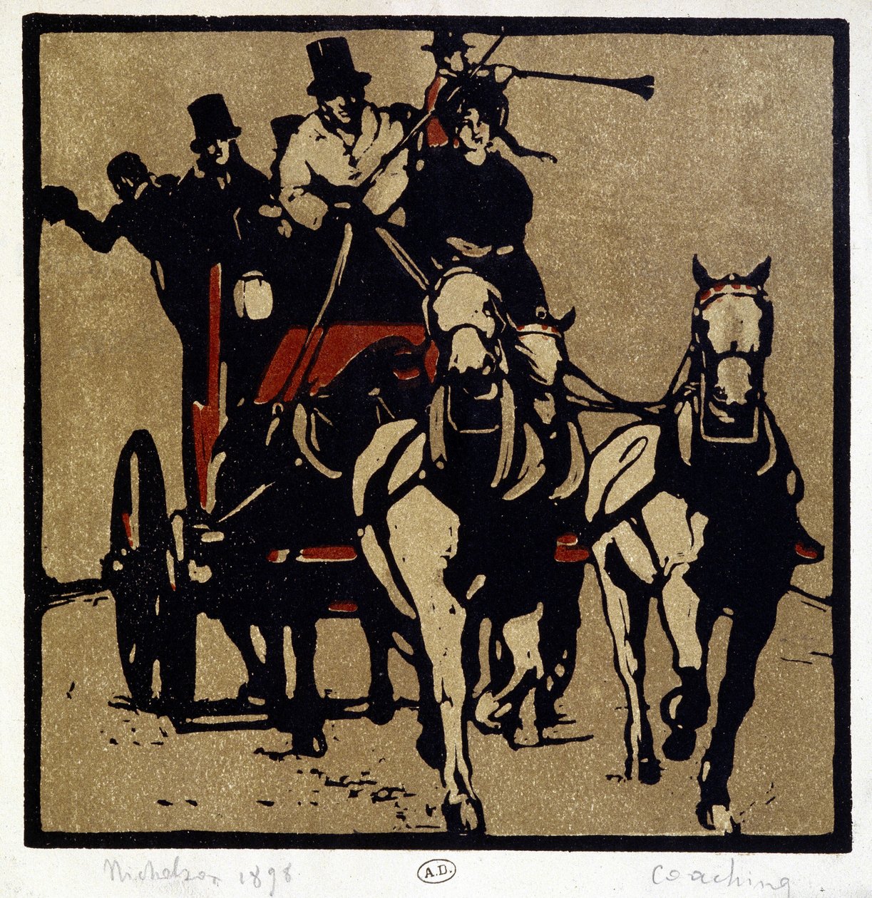 Egy hintó vagy egy szorgalom: "" Coaching"" - William Nicholson (1872-1949) alkotó: William Nicholson