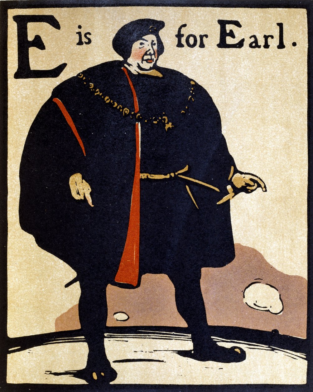 Az E Earl, illusztráció az „An Alphabet”-ből, William Heinemann kiadója alkotó: William Nicholson