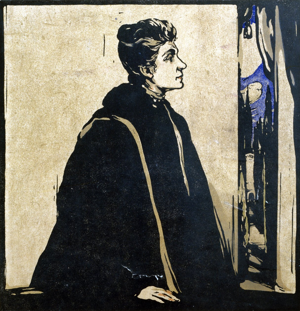Duse Eleonora (1858-1924) illusztrációja a Tizenkét portréból, 1899-ben (kézzel színezett fatömb) alkotó: William Nicholson