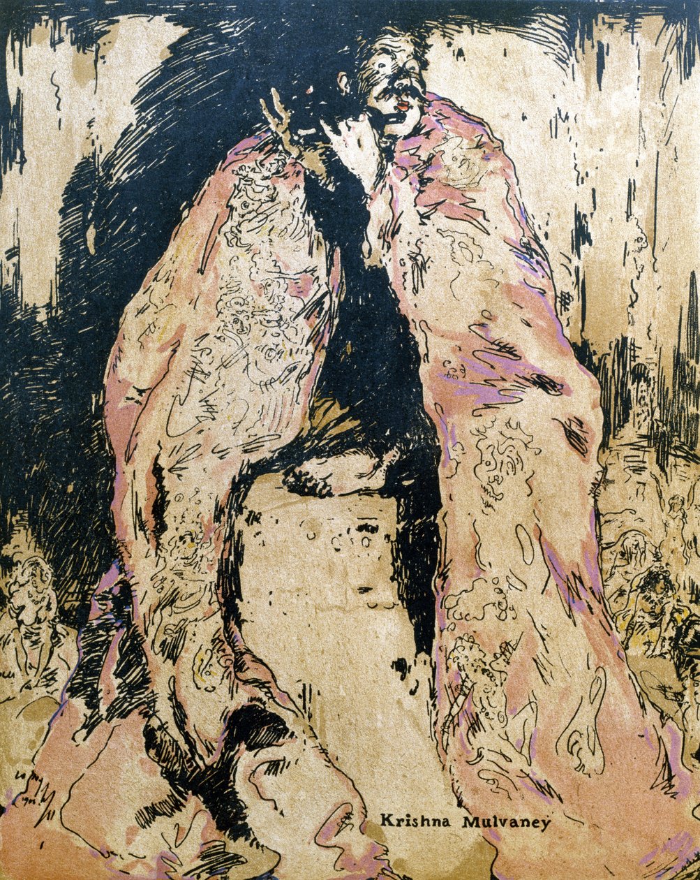 Krishna Mulvaney, illusztráció a "Characters of Romance"-ből, először 1900-ban jelent meg (színes litó) alkotó: William Nicholson