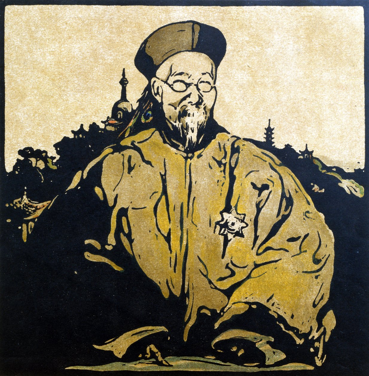 Li Hung Chang (1823-1901) illusztrációja a „Tizenkét portré – második sorozatból”, 1899-ben (kézzel színezett fatömb) alkotó: William Nicholson