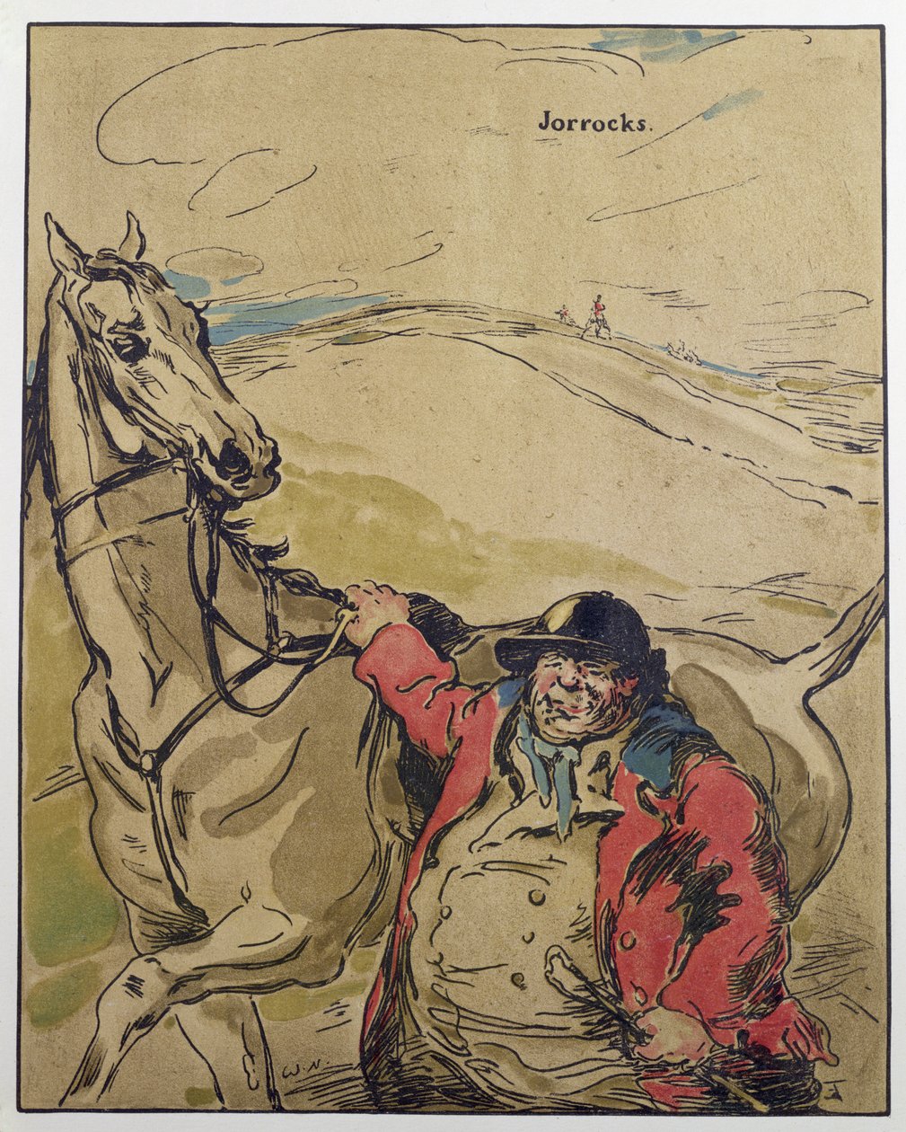 Mr Jorrocks, illusztráció a „Characters of Romance”-ből, először 1900-ban jelent meg (színes litó) alkotó: William Nicholson