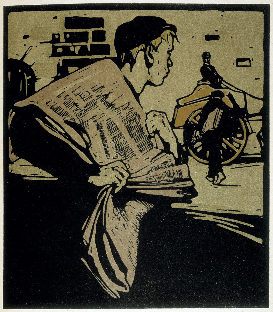 Newspaper Crier, London – a „" London típusai" című részben, William Nicholson (1872-1949), szerk. Floury alkotó: William Nicholson