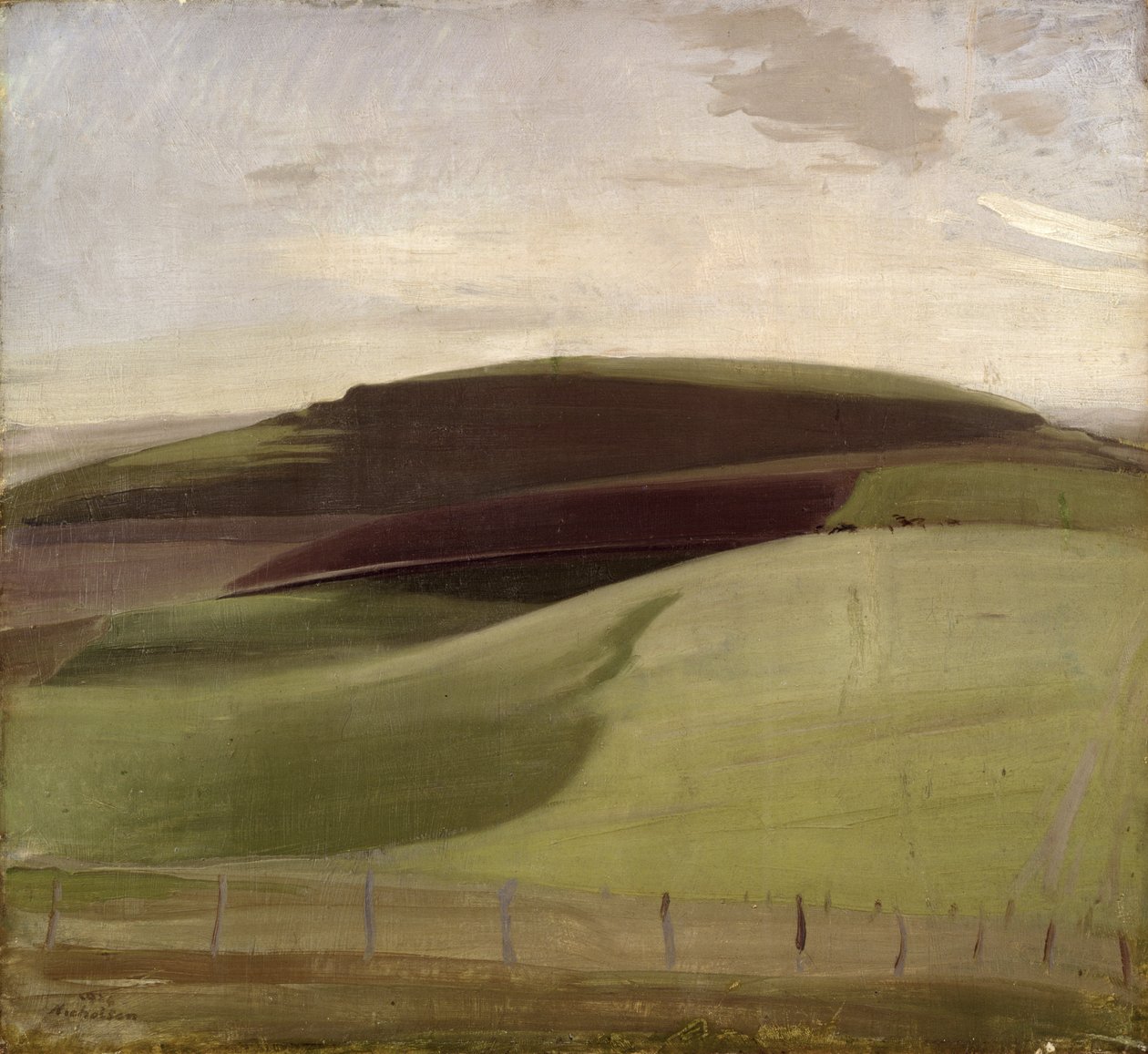 On the Downs (Wiltshire-i táj) 1924 (olaj, vászon) alkotó: William Nicholson