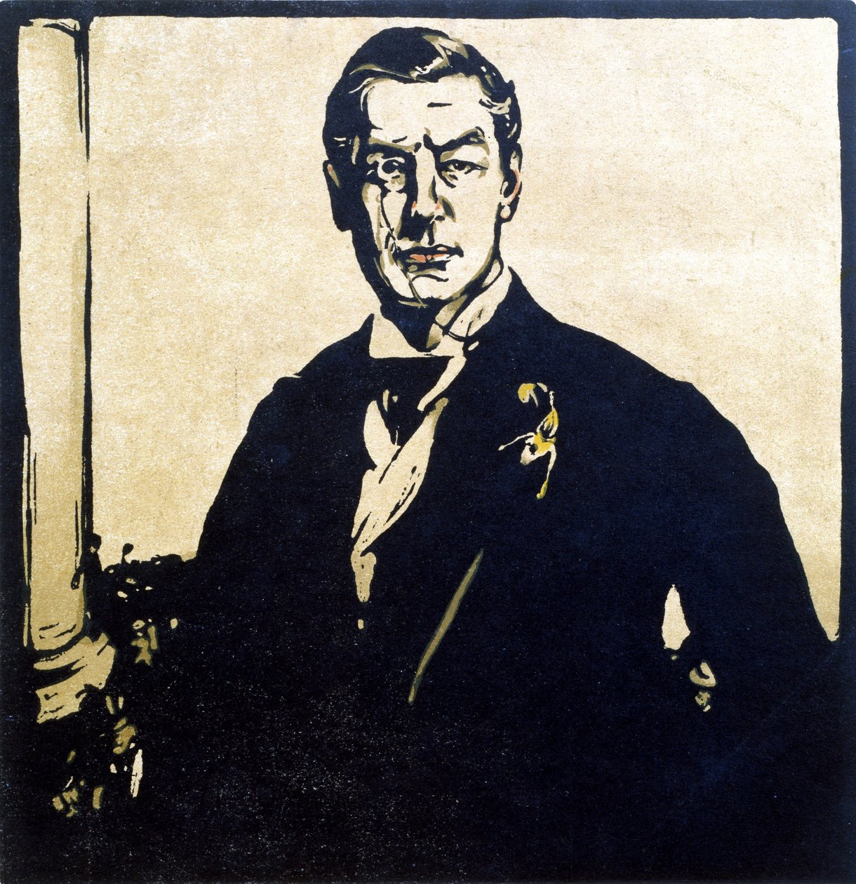 Rt. Hon. Joseph Chamberlain (1836-1914) illusztrációja a „Tizenkét portré – második sorozatból”, 1899-ben (kézzel színezett fatömb) alkotó: William Nicholson
