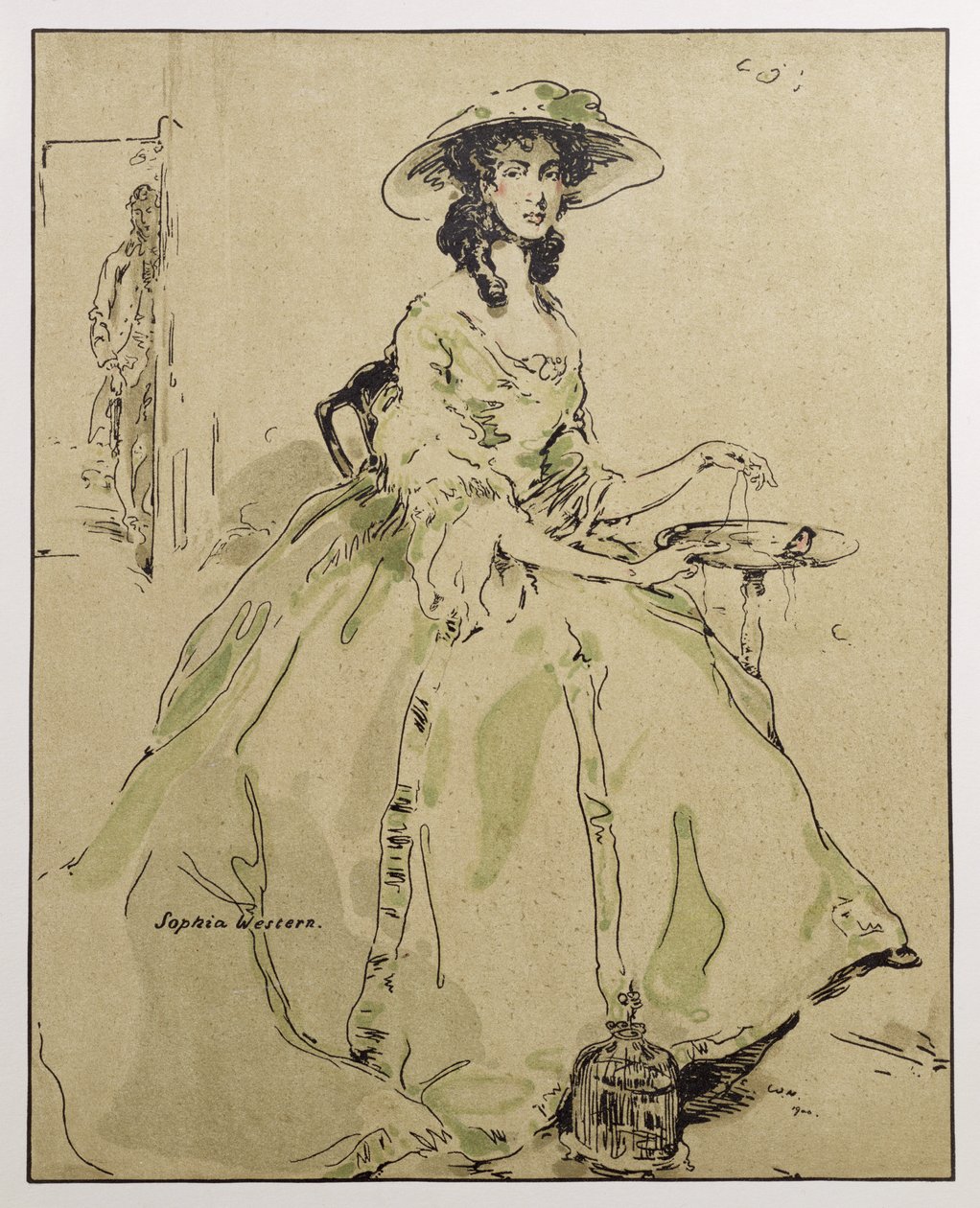 Sophia Western, illusztráció a „Characters of Romance”-ből, először 1900-ban jelent meg (színes litó) alkotó: William Nicholson