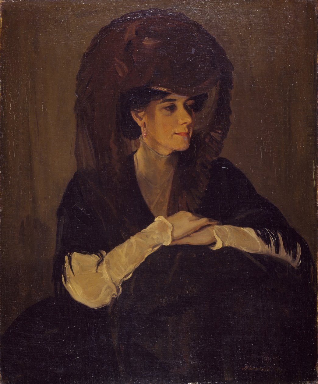 Mrs. Harrington Mann barna fátyol-portréja, 1905. alkotó: William Nicholson