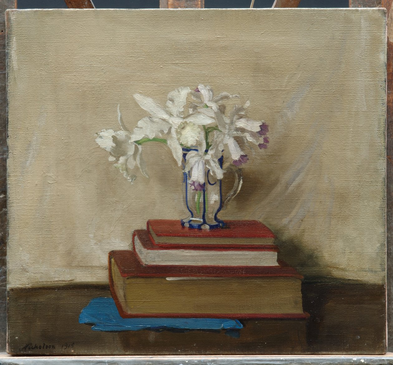 Fehér orchideák a könyveken alkotó: William Nicholson