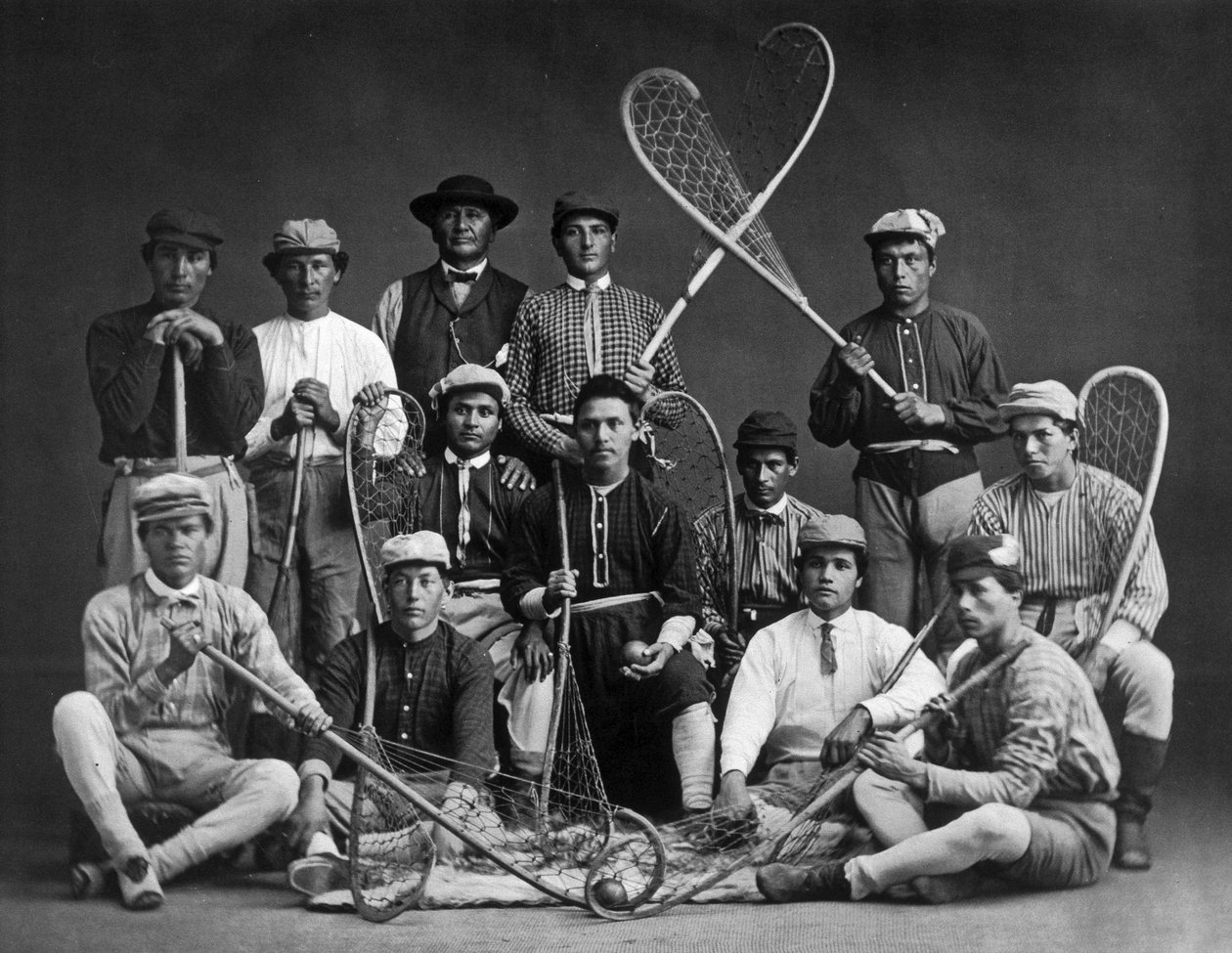 Kanadai indiai lacrosse csapat, fényképezte: William Notman (1826-1891) alkotó: William Notman