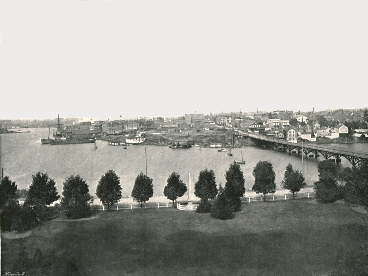 Kilátás a kormány épületeiből, Victoria, Kanada, 1895. alkotó: William Notman and Son