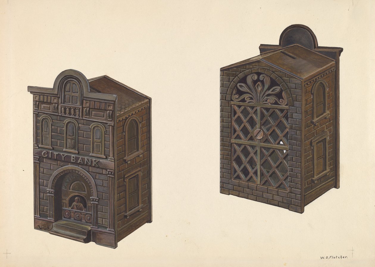 City Bank Toy Bank, c. 1938. alkotó: William O. Fletcher