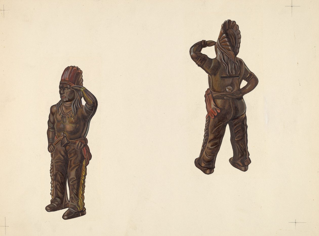 Indiai vezető érmebank, c. 1938. alkotó: William O. Fletcher
