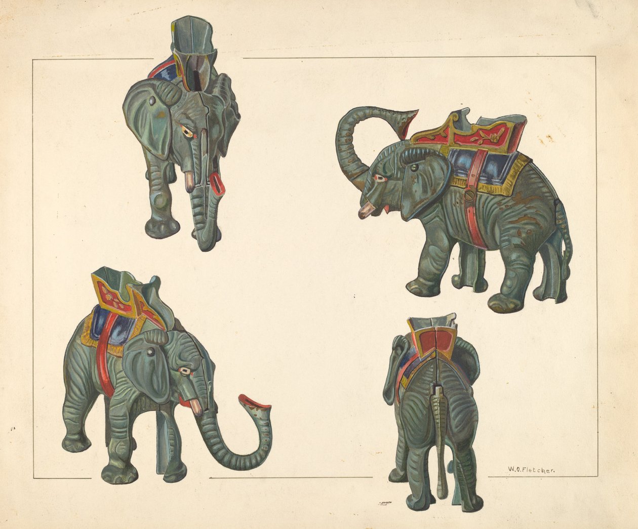 Játékbank: Elefánt, c. 1938. alkotó: William O. Fletcher