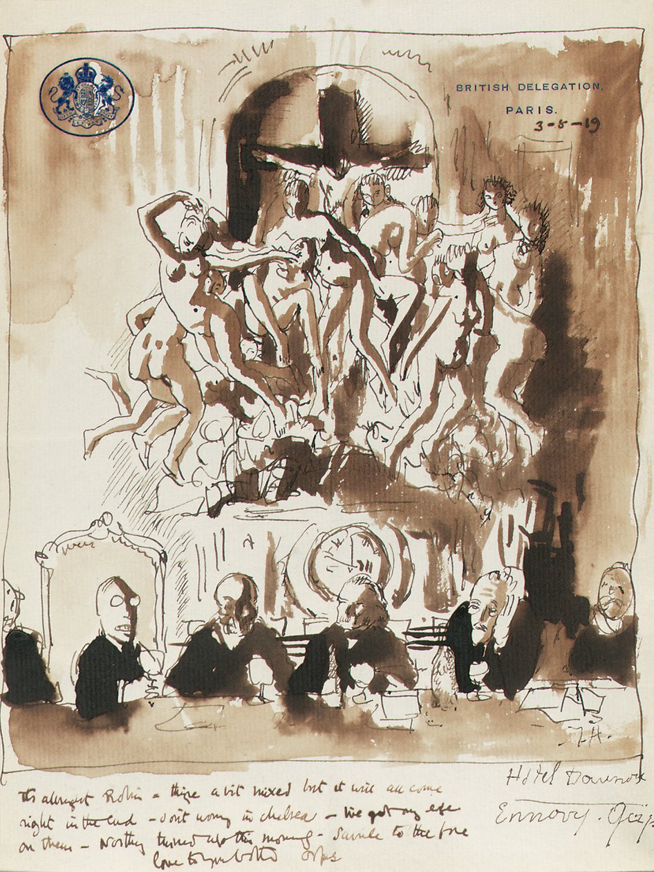A párizsi békekonferencián alkotó: William Orpen