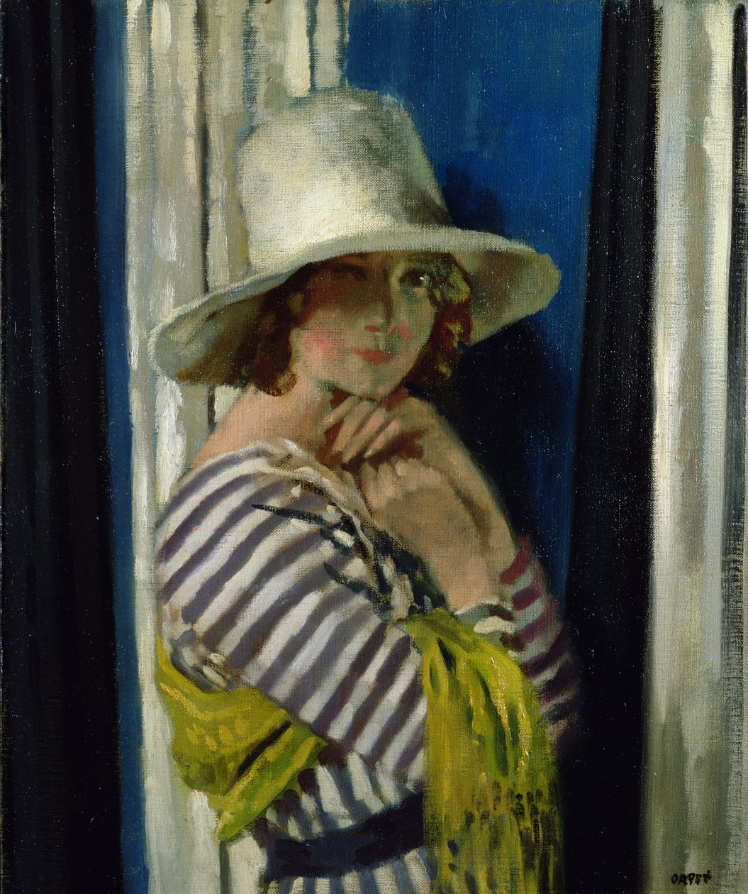 Mrs Hone csíkos ruhában, 1912 alkotó: William Orpen