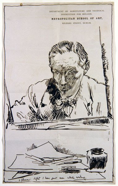 Önarckép tükörben (toll és tinta papíron) alkotó: William Orpen