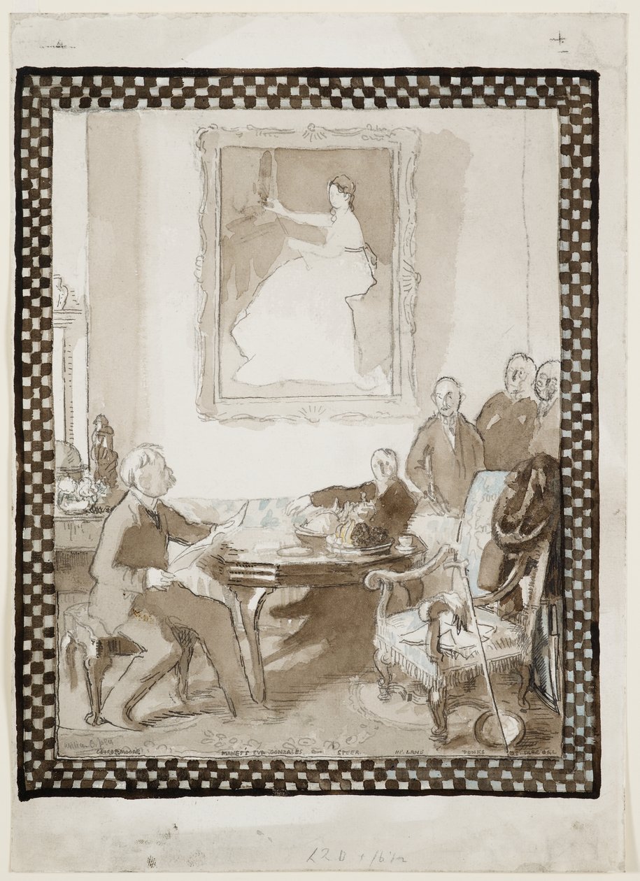 Tanulmány a „Homage to Manet” című olajfestményhez, 1906 körül (akvarell, tus, kréta és ceruza papíron) (lásd még: 63015) alkotó: William Orpen