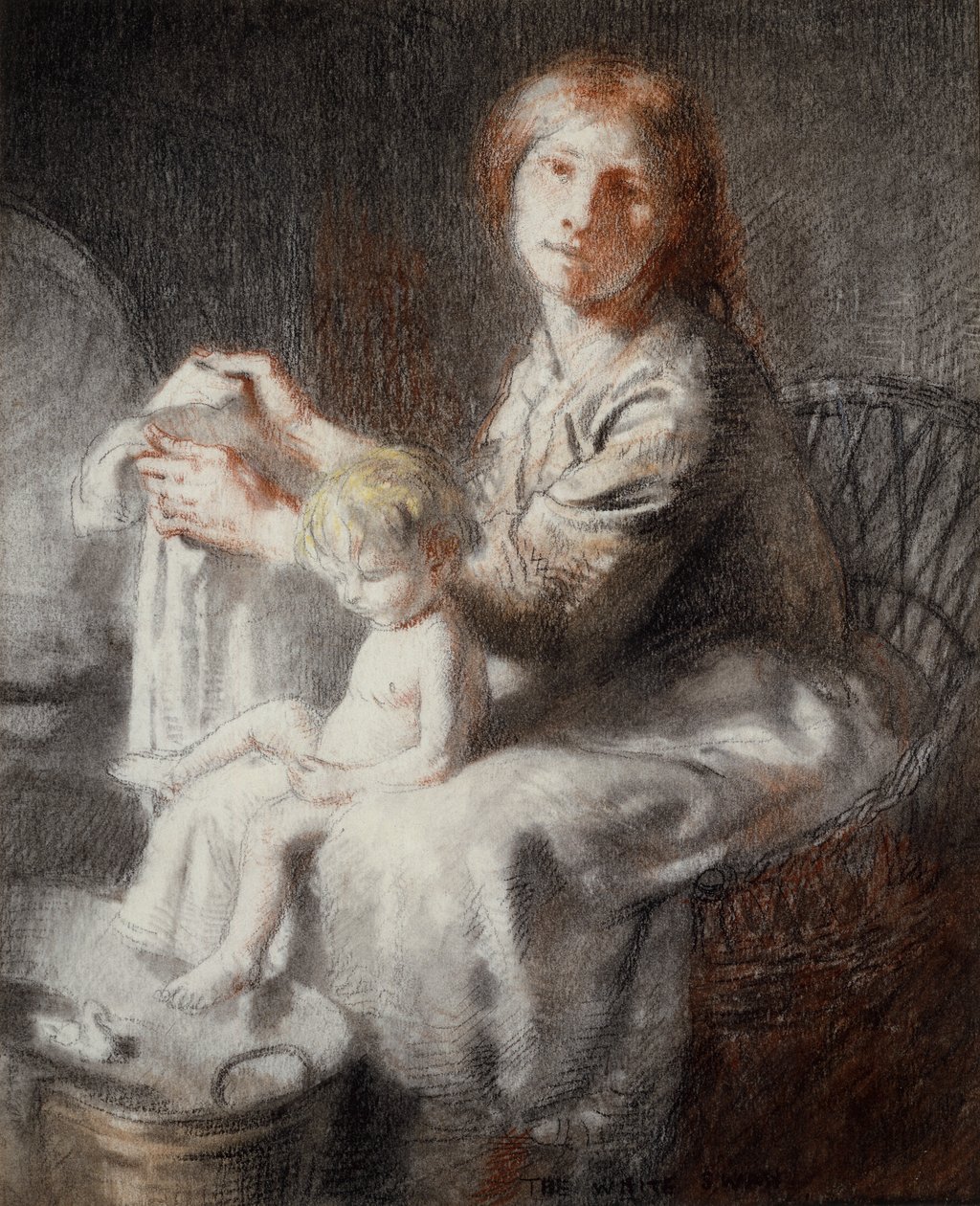 The White Swan (Grace and Kit) (pasztell és fekete zsírkréta) alkotó: William Orpen