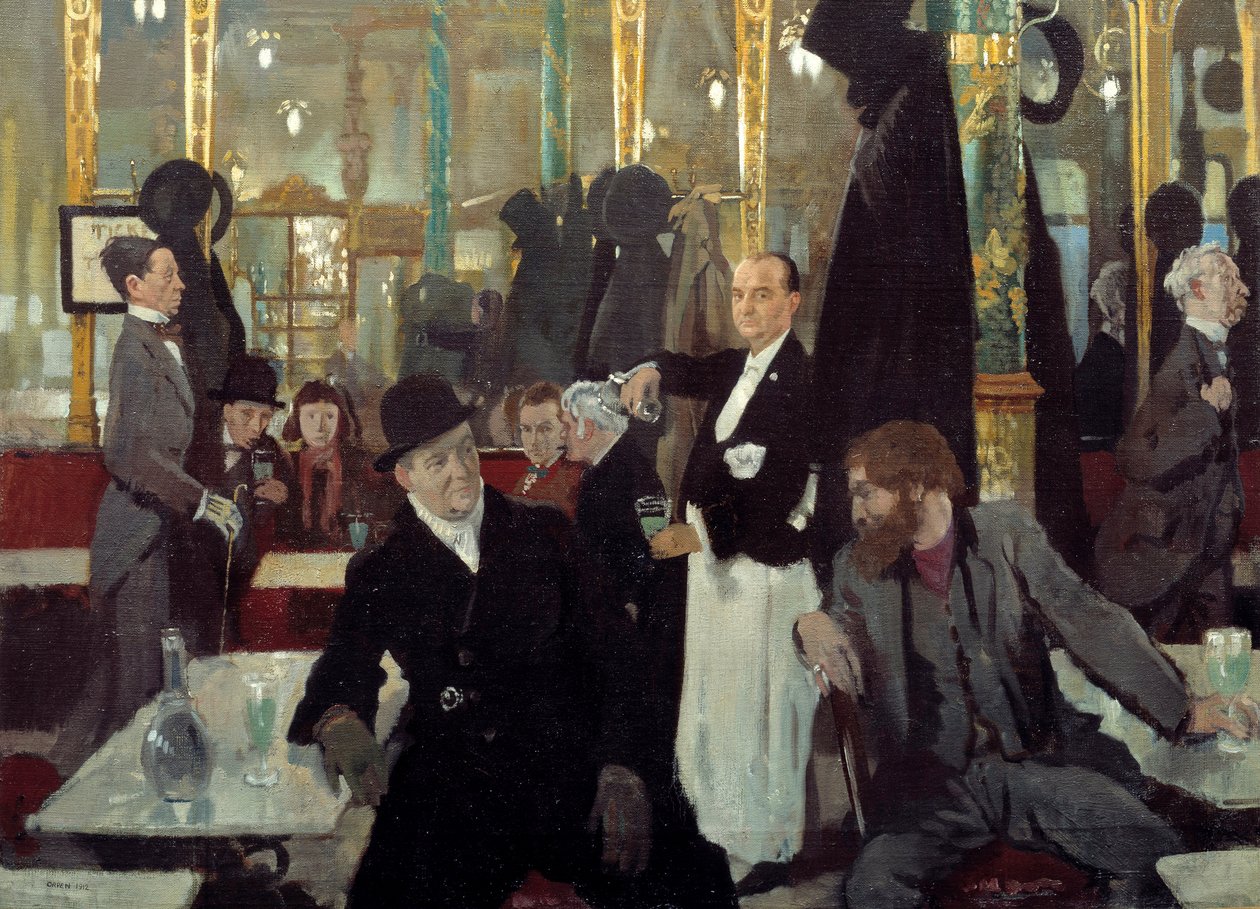A királyi kávézó Londonban. Részlet. Sir William Orpen festménye alkotó: William Orpen