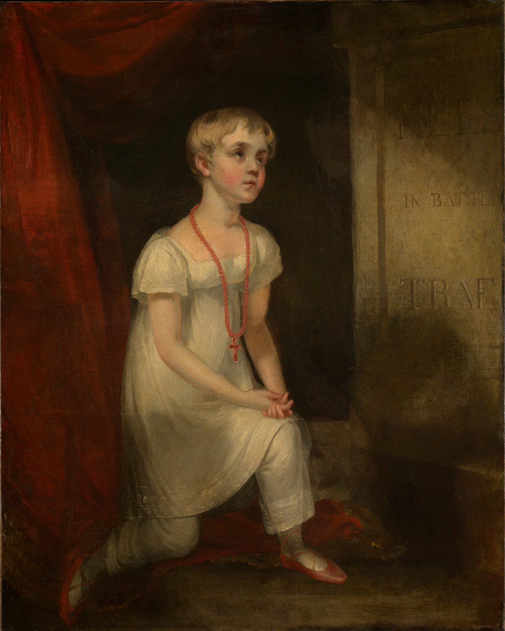 Horatia Nelson térdel apja sírja előtt, 1807 körül (olaj, vászon) alkotó: William Owen
