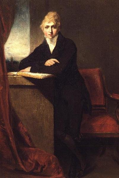 Charles Townley (1784-1861) portréja belső térben (olaj, vászon) alkotó: William Owen
