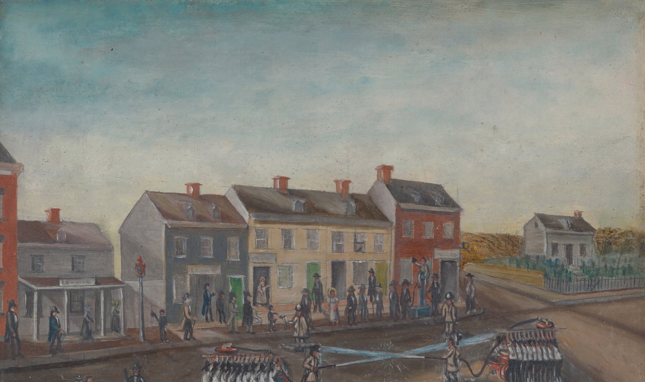 Tűzoltók mosónapja, 1870-es évek. alkotó: William P. Chappel