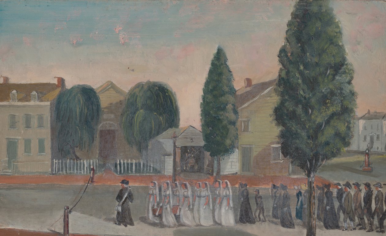 Csecsemőtemetési menet, 1870-es évek. alkotó: William P. Chappel