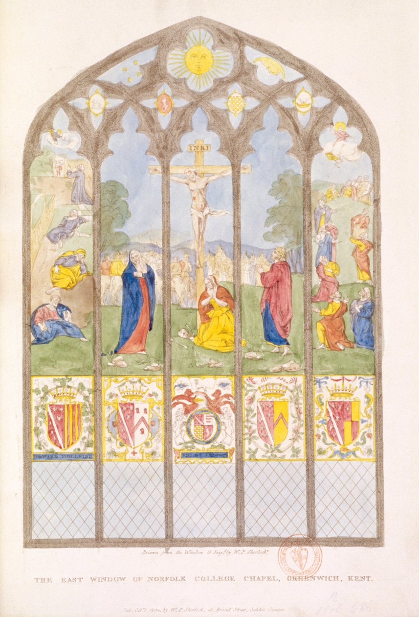 A Norfolk College Chapel keleti ablaka, Greenwich, London, 1804 alkotó: William P Sherlock