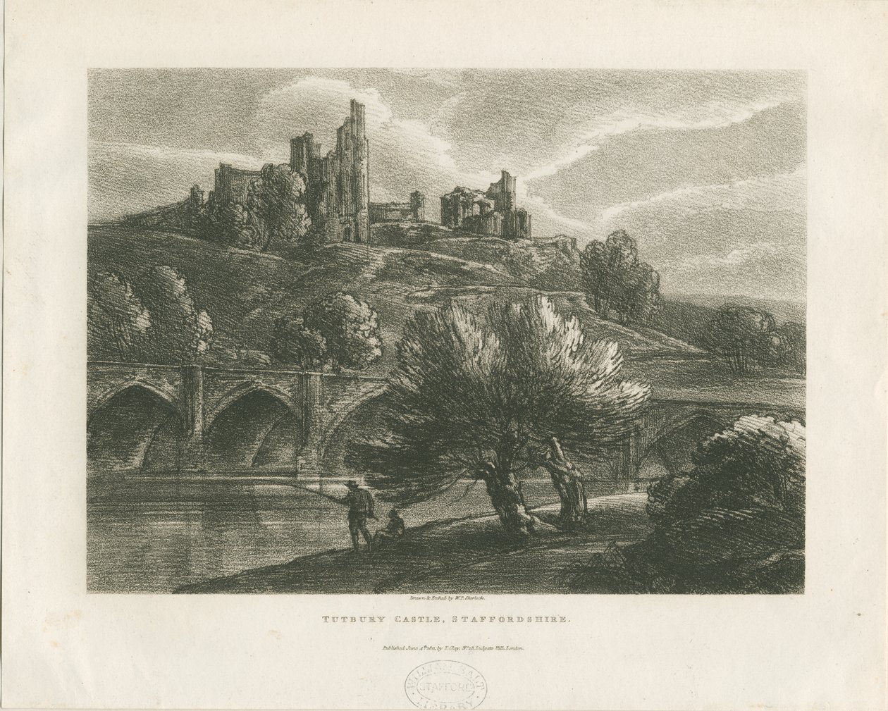 Tutbury kastély – Déli nézet: cinkográf, nd [c 1811] alkotó: William P Sherlock