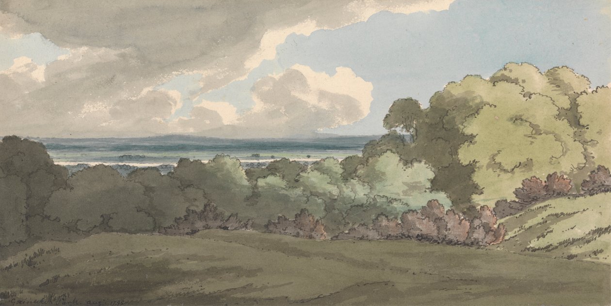 Kilátás a Temze túloldalára a Greenwich Park felé alkotó: William P. Sherlock