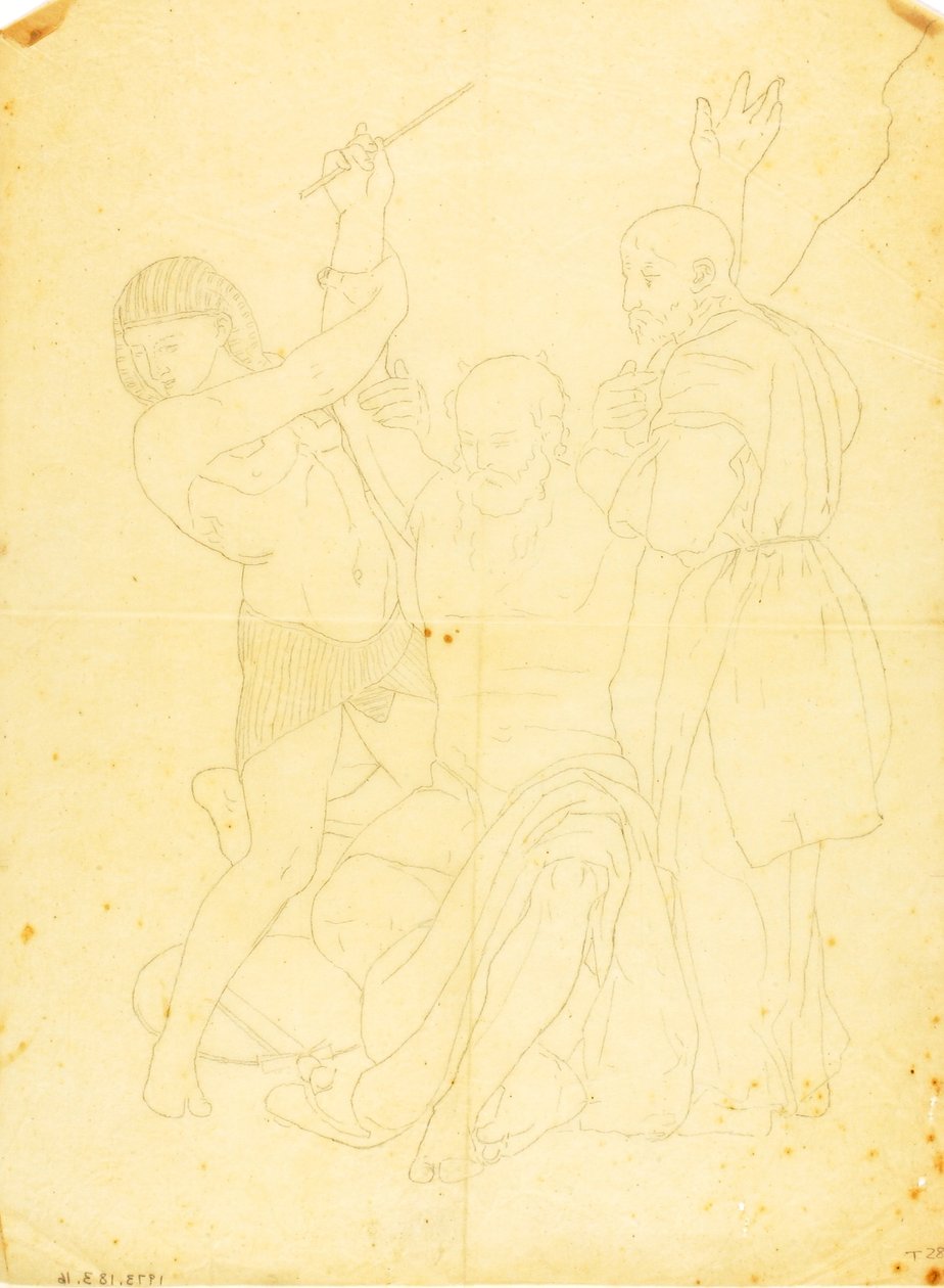 Mózes, Áron és Húr a Hóreb-hegyen (ruhás tanulmány) alkotó: William Page
