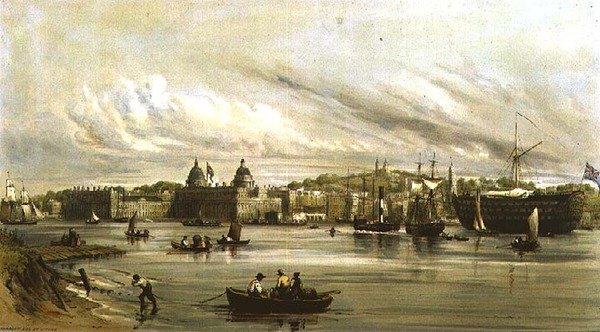 Greenwich és a Dreadnought (litho) alkotó: William Parrott